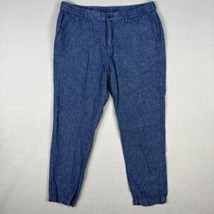 Banana Republic‎ Mason Pants Mens 37x28 Linen Blend Athletic Tapered Pant Travel